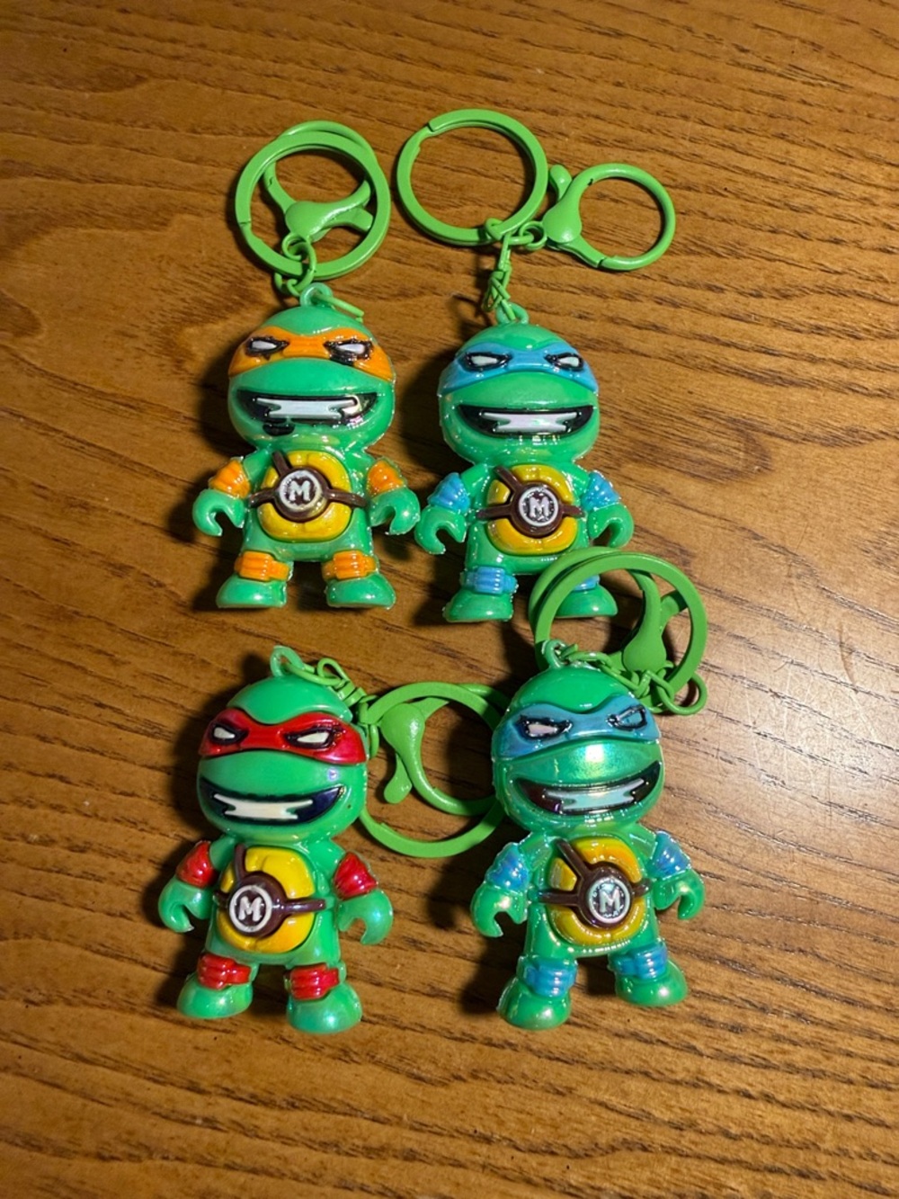 Green Ninja Turtle Keychain Toys - 4-Pack